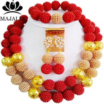 Majalia Fashion Red and Brown Lady Nigerian Wedding African Jewelry Set Plastic Beads Bride Jewelry Sets Free Shipping 2QW012
Majalia Fashion Red and Brown Lady Nigerian Wedding African Jewelry Set Plastic Beads Bride Jewelry Sets Free Shipping 2QW012