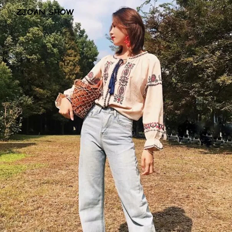 Bohemian Lacing up tassel V neck Flower Embroidery Shirt Long Sleeve Pullover Blouse Tops blusa chemise femme 2018 Women new
Bohemian Lacing up tassel V neck Flower Embroidery Shirt Long Sleeve Pullover Blouse Tops blusa chemise femme 2018 Women new