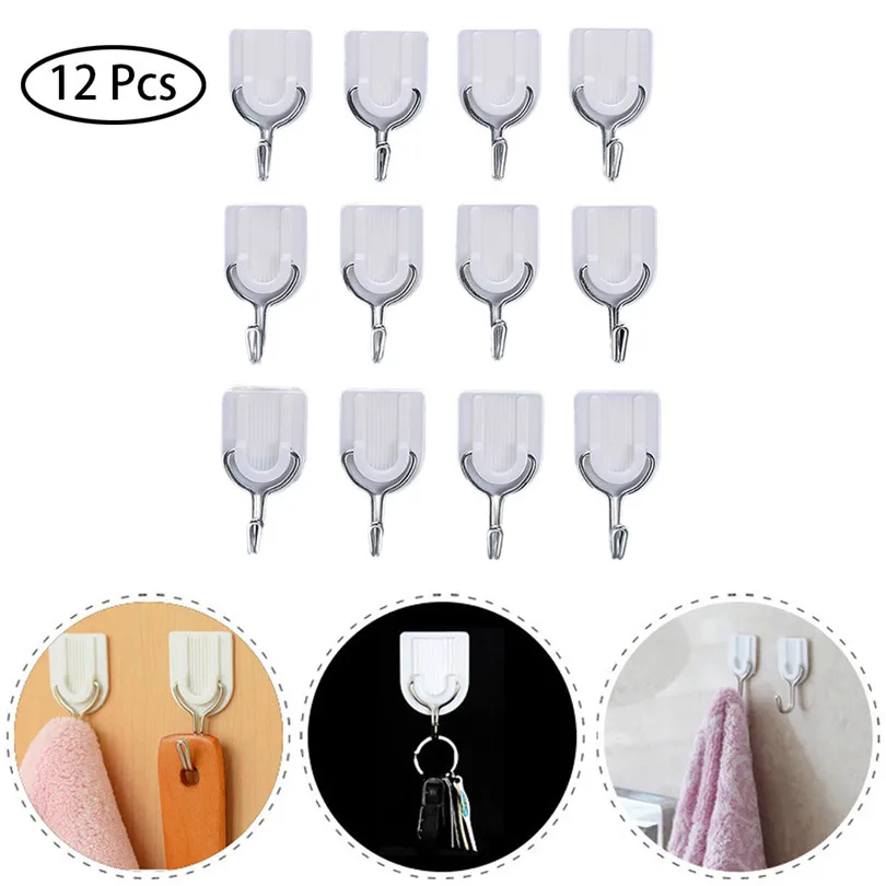 12 pcs High Strong Adhesive Hook Wall Door Sticky Hanger Holder Kitchen Bathroom Accessories load 1.5kg Hooks Wholesale #JJ20
12 pcs High Strong Adhesive Hook Wall Door Sticky Hanger Holder Kitchen Bathroom Accessories load 1.5kg Hooks Wholesale #JJ20