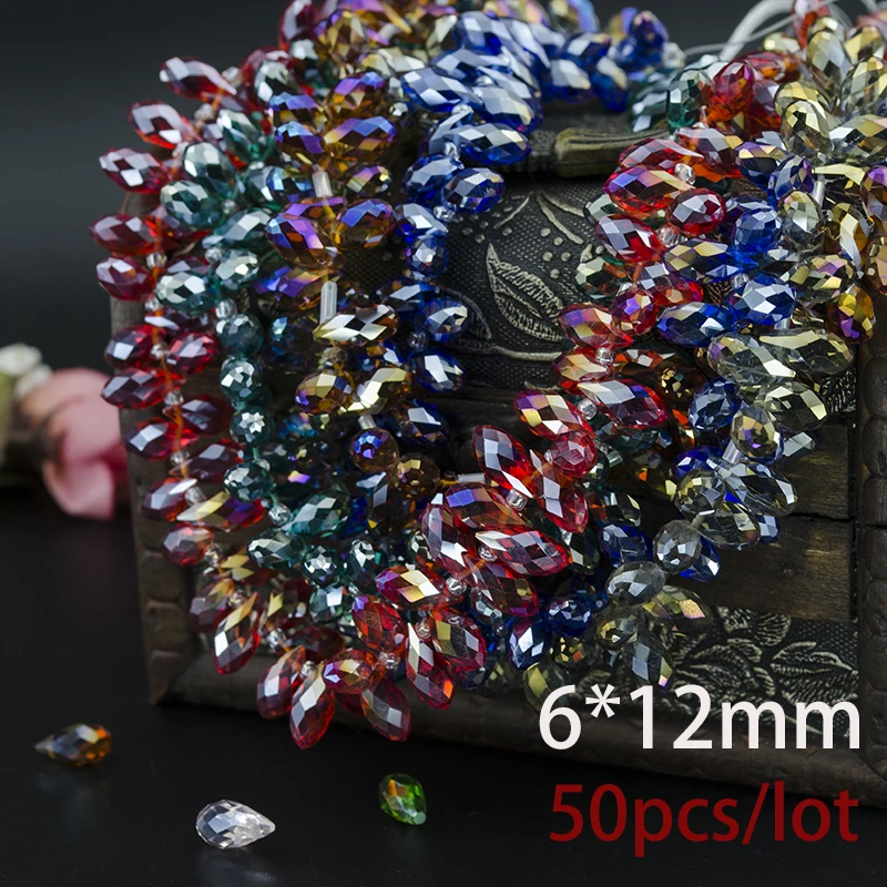 Briolette Pendant Waterdrop Chinese crystal beads 6*12mm 50pcs Top quality Teardrop glass beads for jewelry making bracelet DIY
Briolette Pendant Waterdrop Chinese crystal beads 6*12mm 50pcs Top quality Teardrop glass beads for jewelry making bracelet DIY
