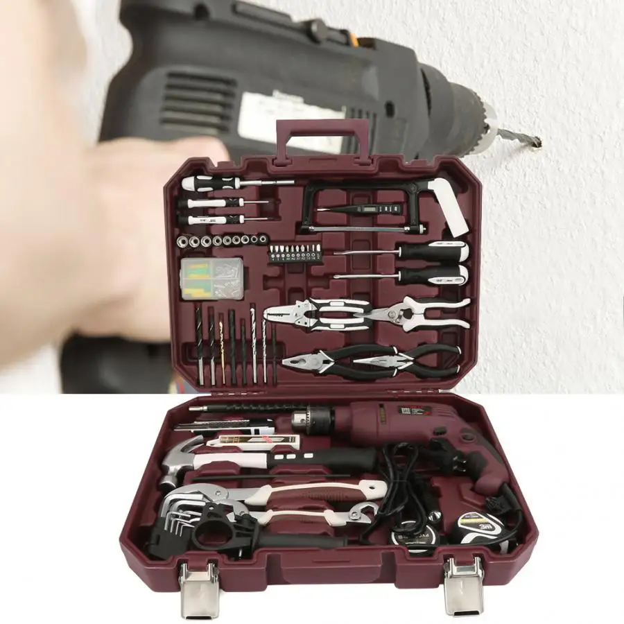 multifunctional hand Tool set Maintenance Toolkit Household Tool Set Kit Electric Drill Hammer Screwdriver Socket Kit Box
multifunctional hand Tool set Maintenance Toolkit Household Tool Set Kit Electric Drill Hammer Screwdriver Socket Kit Box