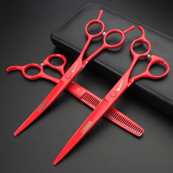 7 inch red professional pet hair scissors cats and dogs special hairdressing scissors suit high quality free shipping
7 inch red professional pet hair scissors cats and dogs special hairdressing scissors suit high quality free shipping