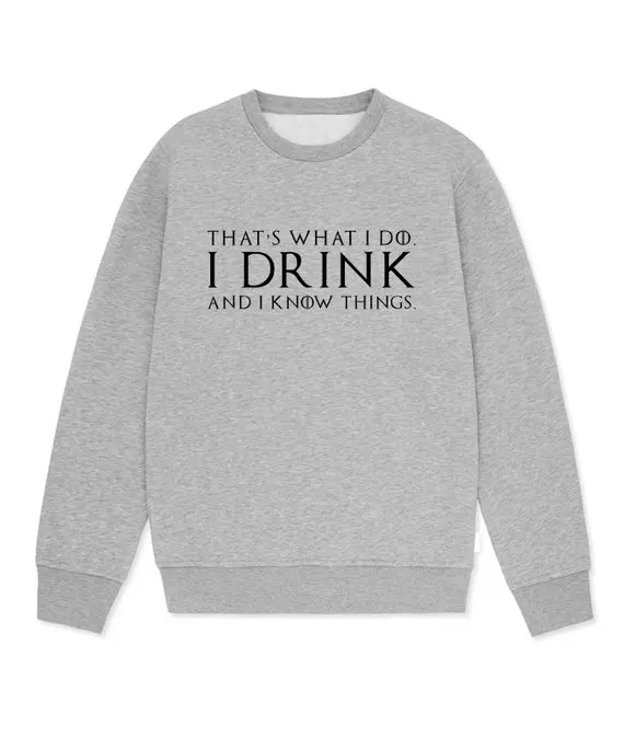 Skuggnas That's What I Do I Drink And I Know Things Sweatshirt Long Sleeve Fashion Casual Tops Unisex Tumblr Sweatshirt Dropship
Skuggnas That's What I Do I Drink And I Know Things Sweatshirt Long Sleeve Fashion Casual Tops Unisex Tumblr Sweatshirt Dropship