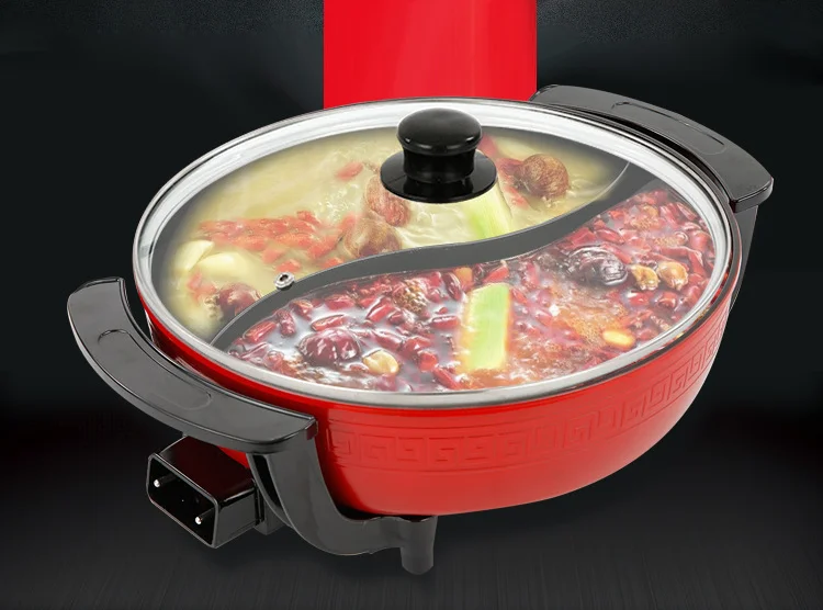 Electric hot pot Twin Divided multi-function electric cooker large capacity household kitchen non-stick Soup Pot mx12151747 2