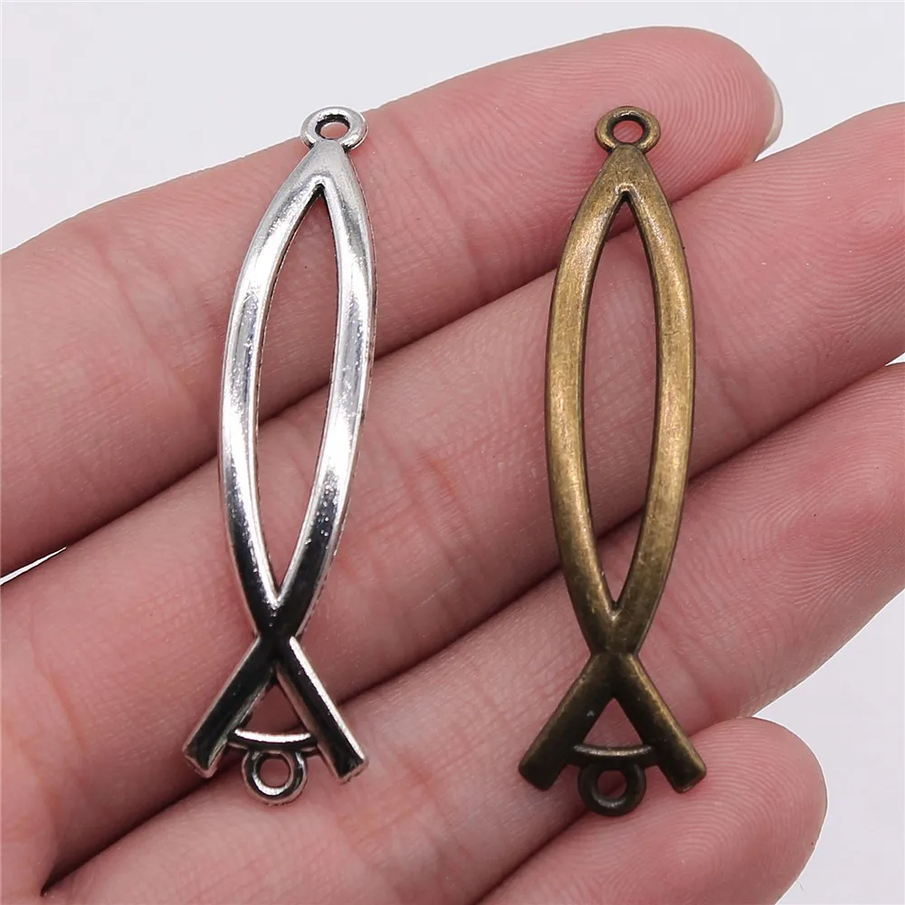 WYSIWYG 8pcs 48x10mm Charm Jesus Fish Connector Jesus Fish Connector Charms Antique Silver Jesus Fish Charms
WYSIWYG 8pcs 48x10mm Charm Jesus Fish Connector Jesus Fish Connector Charms Antique Silver Jesus Fish Charms