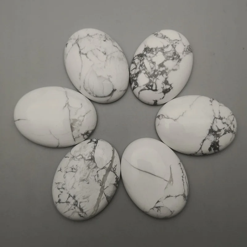 Fashion White Howlite Turquoises natural stone beads for Jewelry making oval cabochon 30x40MM 6pcs no hloe ring accessories
Fashion White Howlite Turquoises natural stone beads for Jewelry making oval cabochon 30x40MM 6pcs no hloe ring accessories