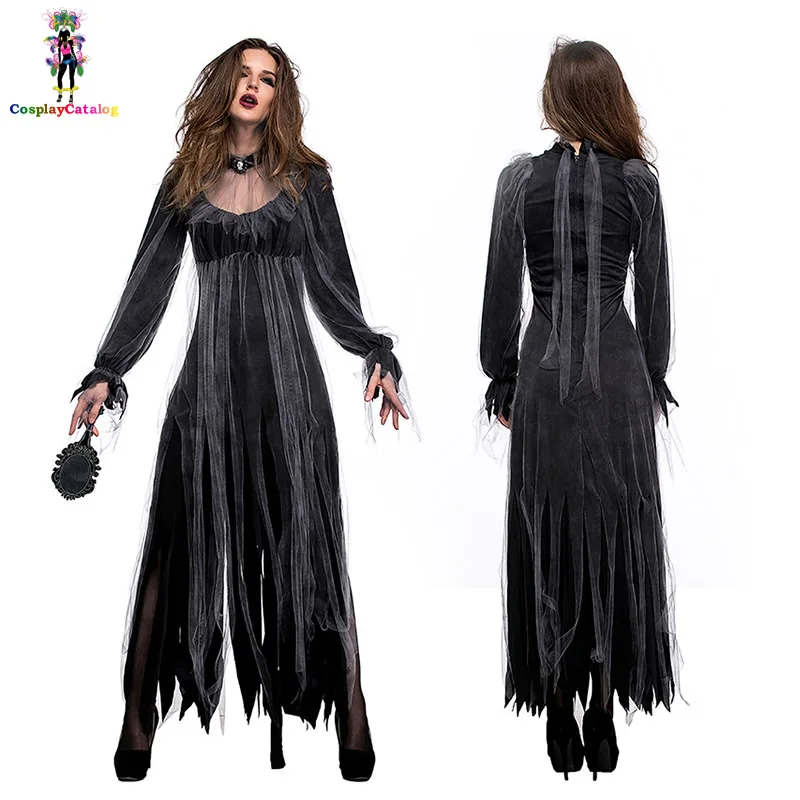 Halloween Scary Haunting Ghostly Bride Costume Black Women Terror Zombie Costumes Masquerade Party Vampire/Devil Lace Dress
Halloween Scary Haunting Ghostly Bride Costume Black Women Terror Zombie Costumes Masquerade Party Vampire/Devil Lace Dress