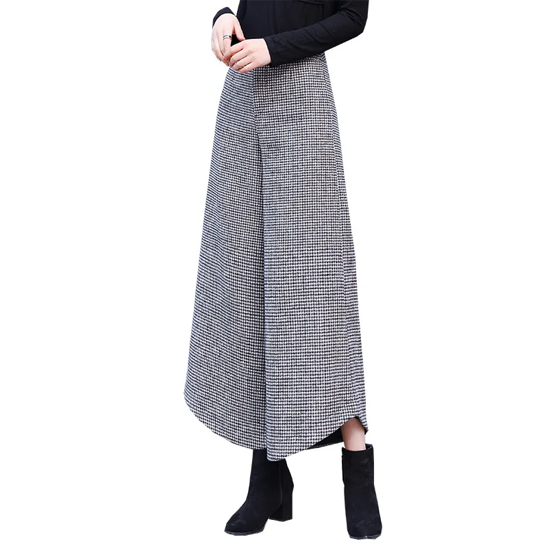 Winter Woolen Pants Women High Waist Wide Leg Plaid Pants Autumn Spring Thick Pantaloon For Office Lady Work Wear 2846LY
Winter Woolen Pants Women High Waist Wide Leg Plaid Pants Autumn Spring Thick Pantaloon For Office Lady Work Wear 2846LY