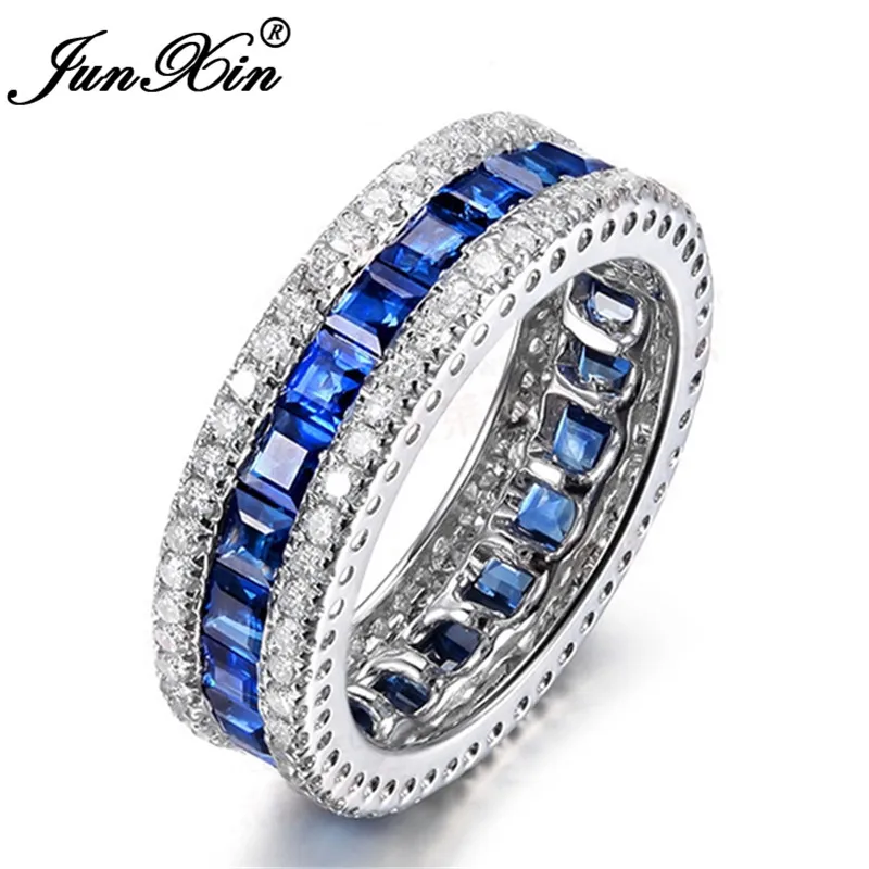 JUNXIN Romantic Women Blue Ring With Crystal Zircon 10KT White Gold Filled Promise Rings For Her Valentine's Day Gifts
JUNXIN Romantic Women Blue Ring With Crystal Zircon 10KT White Gold Filled Promise Rings For Her Valentine's Day Gifts