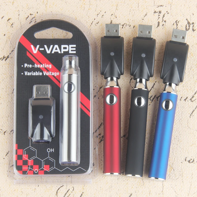 2pcs/lot Preheat Function E cigarette EVOD Battery LO VAPE Variable Voltage 2.6-4.2V 510 Thread Vaper for CDB Vaporizer Pen