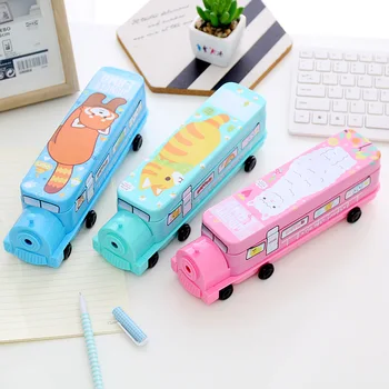 Creative cute cartoon pencil case Train shape iron pencil case with Pencil sharpener pencil bags gifts for school
Creative cute cartoon pencil case Train shape iron pencil case with Pencil sharpener pencil bags gifts for school