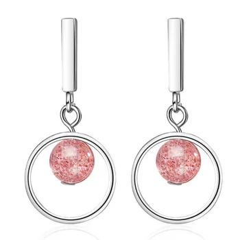 New Personality Round Ball Strawberry Crystal 925 Sterling Silver Jewelry Pink Stroke Peach Women Dangle Earrings SE650
New Personality Round Ball Strawberry Crystal 925 Sterling Silver Jewelry Pink Stroke Peach Women Dangle Earrings SE650