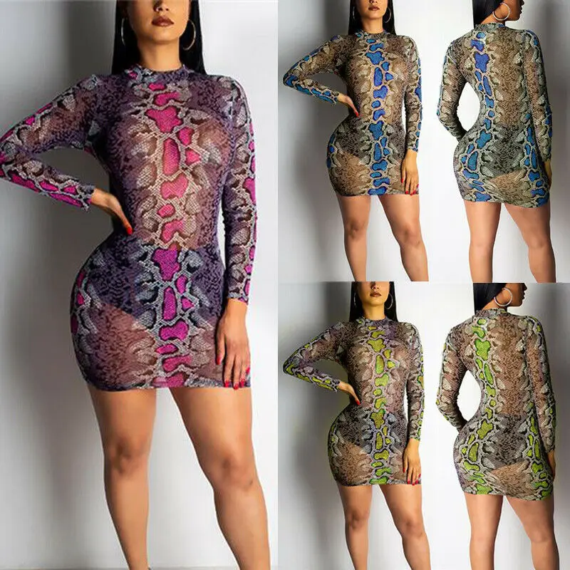 2019 new Women Sexy Snake Mesh Sheer Bodycon Pencil Dress Mini Slim Evening Clubwear Party Mini Dress
2019 new Women Sexy Snake Mesh Sheer Bodycon Pencil Dress Mini Slim Evening Clubwear Party Mini Dress