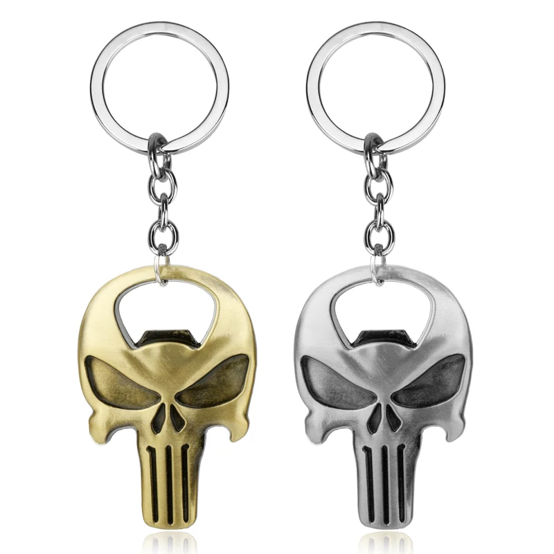 New Design Jewelry The Punisher Skull Keychain Punisher Personality Skeleton Bottle Opener Keychain Film Surrounding Llavero
New Design Jewelry The Punisher Skull Keychain Punisher Personality Skeleton Bottle Opener Keychain Film Surrounding Llavero