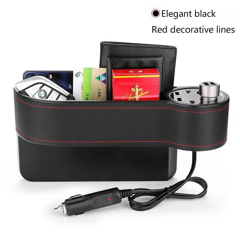 Storage box multifunctional organizer 2 cigarette lighter USB charger for filling pockets in telephone workshop gap
Storage box multifunctional organizer 2 cigarette lighter USB charger for filling pockets in telephone workshop gap