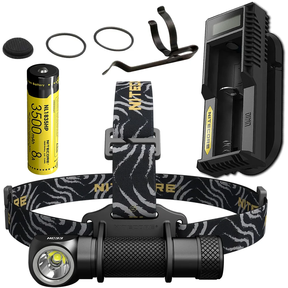 top NITECORE HC33 1800Lm Headlamp UM10 charger 18650 Rechargeable Battery Headlight Waterproof Flashlight Outdoor Camping Travel | Лампы и
