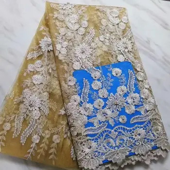 High Quality Handmade Lace Fabric Top Selling Gold Embroidered African French Lace 2019 Beaded Tulle Lace Fabric for Wedding 
High Quality Handmade Lace Fabric Top Selling Gold Embroidered African French Lace 2019 Beaded Tulle Lace Fabric for Wedding