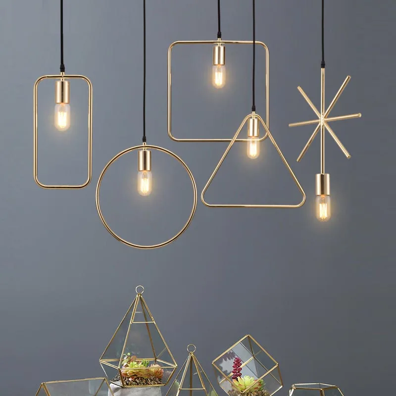 Creative personality modern geometry lamp restaurant Pendant Lights clothing store Nordic living room corridor bar E27
Creative personality modern geometry lamp restaurant Pendant Lights clothing store Nordic living room corridor bar E27