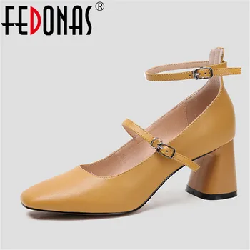 FEDONAS 2019 Genuine Leather Vintage Mary Janes Women Pumps Classic Design Square Toe High Heels Spring Elegant Shoes Woman
FEDONAS 2019 Genuine Leather Vintage Mary Janes Women Pumps Classic Design Square Toe High Heels Spring Elegant Shoes Woman