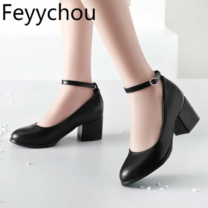 Women's Pumps High Heels Spring Autumn Pu Round Toe Buckle Strap Thick Heels 2019 New Sexy Fashion Sweet Yellow Big Size 34-45
Women's Pumps High Heels Spring Autumn Pu Round Toe Buckle Strap Thick Heels 2019 New Sexy Fashion Sweet Yellow Big Size 34-45