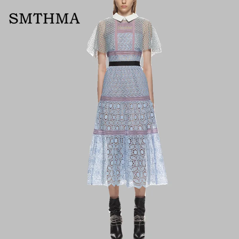 SMTHMA New Summer Fashion 2019 Designer Self portrait Lace Dress Women's Cloak Sleeve Hollow Out Long Dress
SMTHMA New Summer Fashion 2019 Designer Self portrait Lace Dress Women's Cloak Sleeve Hollow Out Long Dress