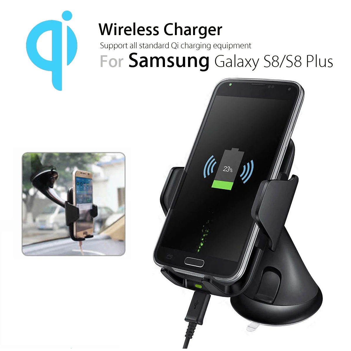 Universal 5W Qi Wireless Car Charger Dock Mount Windshield Mobile Phone Holder Suction Cup Stand Clip For Samsung S8 S7
Universal 5W Qi Wireless Car Charger Dock Mount Windshield Mobile Phone Holder Suction Cup Stand Clip For Samsung S8 S7