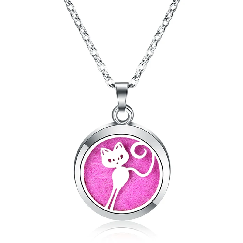 New Cute cat Aroma Diffuser Pendant Stainless Steel Magnetic Aromatherapy Essential Oil Diffuser Perfume Locket Necklace Jewelry
New Cute cat Aroma Diffuser Pendant Stainless Steel Magnetic Aromatherapy Essential Oil Diffuser Perfume Locket Necklace Jewelry