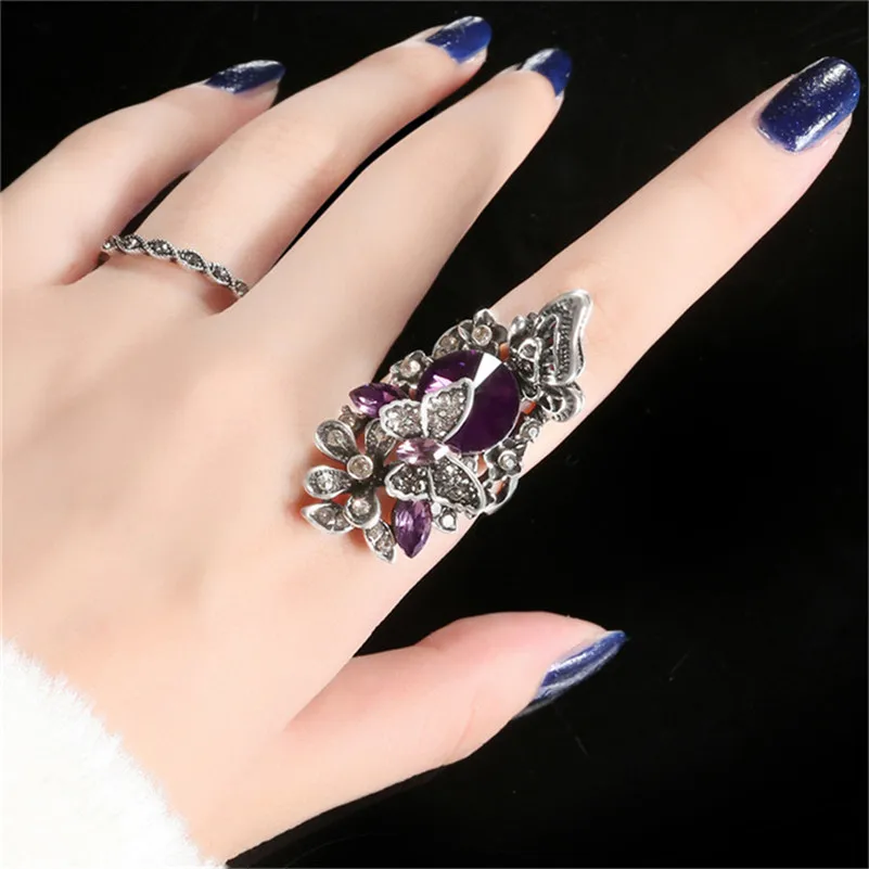 CC Ethnic Style Vintage Rings For Women Butterfly Purple Stone Personality 2 pcs Double Ring Set Hyperbole Party Anillos CC736
CC Ethnic Style Vintage Rings For Women Butterfly Purple Stone Personality 2 pcs Double Ring Set Hyperbole Party Anillos CC736