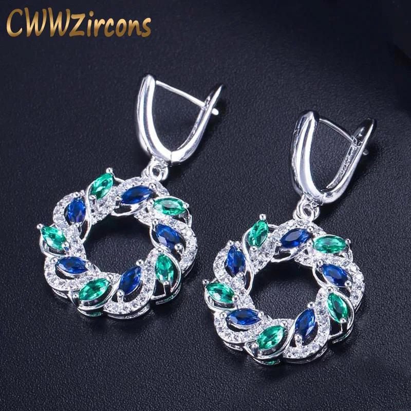 CWWZircons 2020 New Silver Color Green Blue Cubic Zirconia Crystal Long Dangling Round Big Hoop Earrings for Women Jewelry CZ402
CWWZircons 2020 New Silver Color Green Blue Cubic Zirconia Crystal Long Dangling Round Big Hoop Earrings for Women Jewelry CZ402