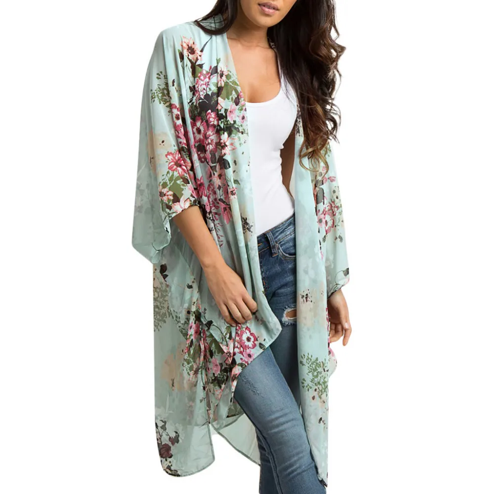 Sexy Tops Summer Women Fashion Three Quarter Batwing Sleeve Print Chiffon Cardigan Lady Blouse Shirts Blusas camicia donna LJ&40
Sexy Tops Summer Women Fashion Three Quarter Batwing Sleeve Print Chiffon Cardigan Lady Blouse Shirts Blusas camicia donna LJ&40