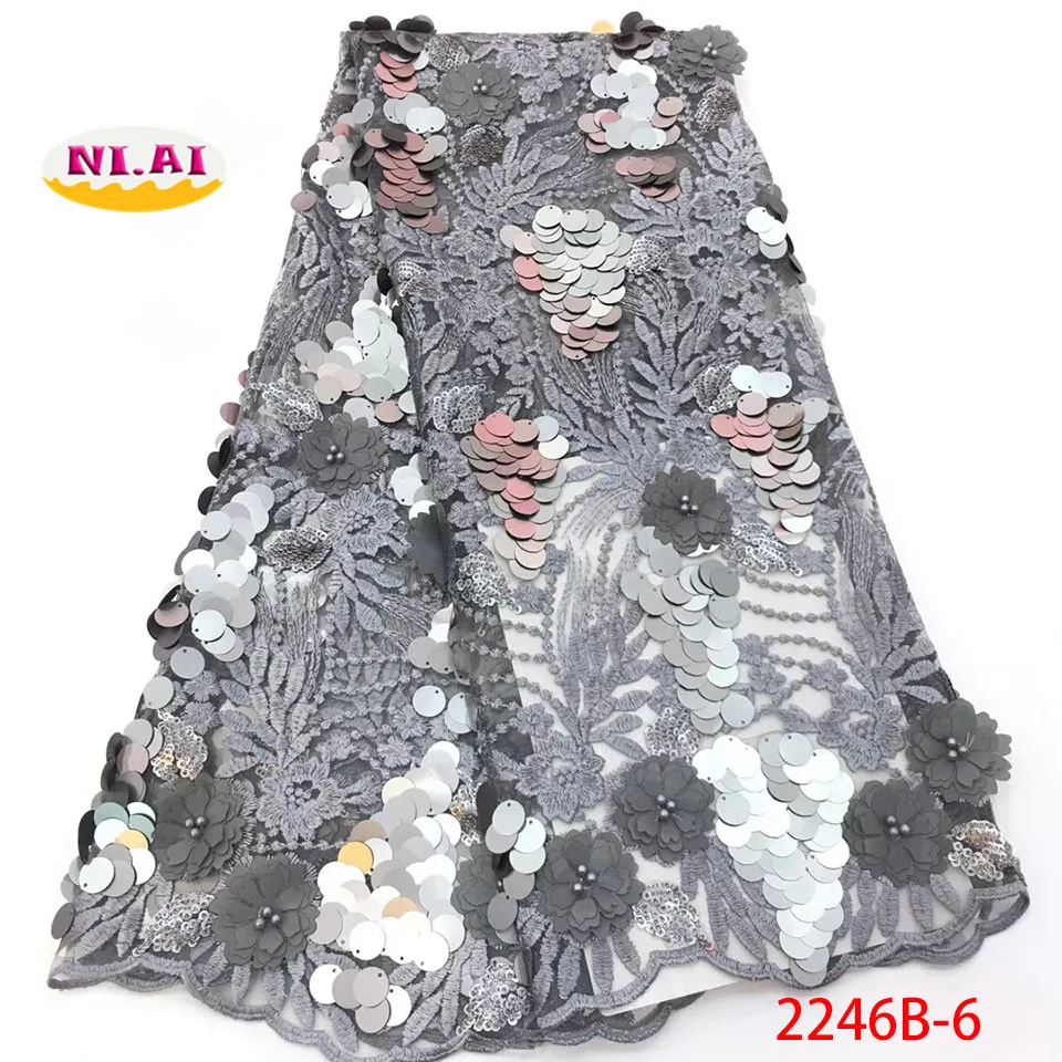 New design grey 3d flower sequins lace fabric for women nice dress high quality african French net lace fabric with beads NA2246
New design grey 3d flower sequins lace fabric for women nice dress high quality african French net lace fabric with beads NA2246