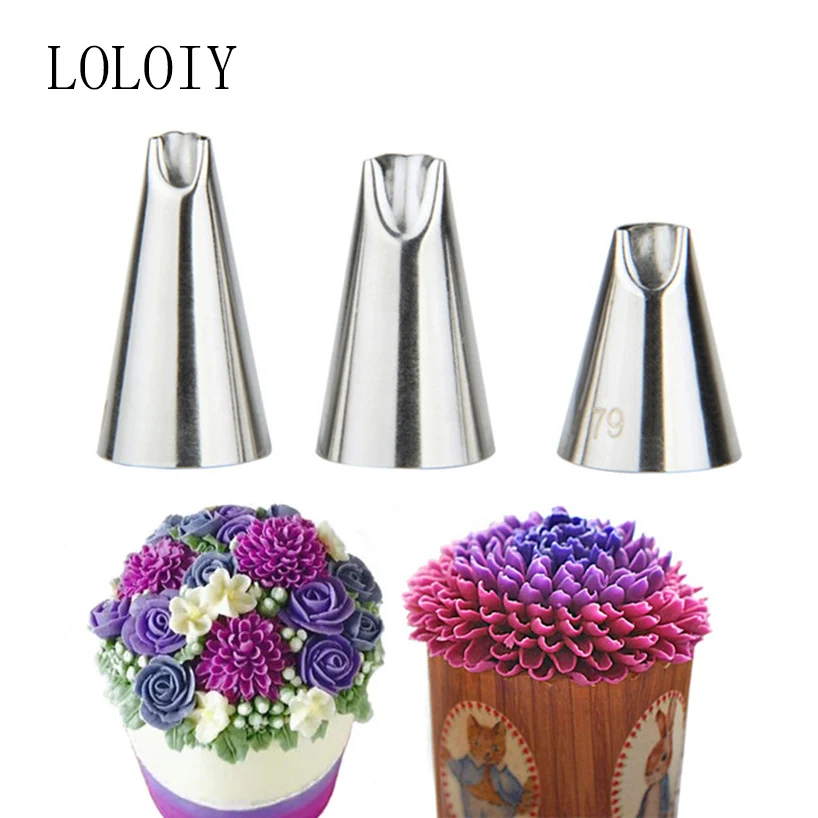 3Pcs Russia Nozzles Korea Dahlia Chinese Chrysanthemum Flower Icing Piping Tips Stainless Steel Cake Baking Decorating Tools
3Pcs Russia Nozzles Korea Dahlia Chinese Chrysanthemum Flower Icing Piping Tips Stainless Steel Cake Baking Decorating Tools