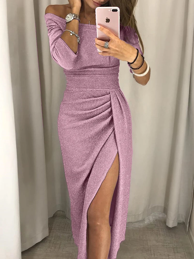 Off Shoulder Split Pleated Women Long Dress Bodycon Long Twisted Sexy Elegant Dresses 2018 Autumn Spring Slash Neck Clothes
Off Shoulder Split Pleated Women Long Dress Bodycon Long Twisted Sexy Elegant Dresses 2018 Autumn Spring Slash Neck Clothes
