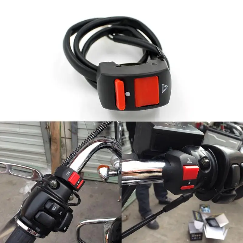 

Universal Motorcycle Handlebar Light Switch ON-OFF Button Accident Hazard Light Switch 12V DC For Motorcycles ATVs Scooters