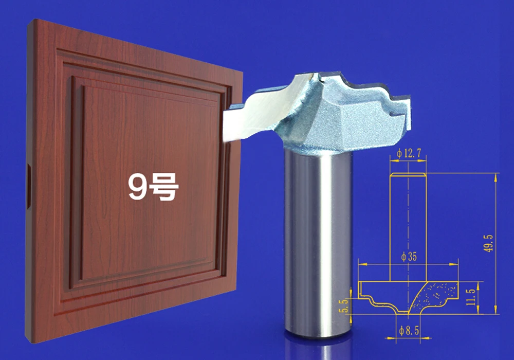 Shank 12.7mm 1/2" CNC Engraving Router Bits Woodworking Tungsten Carbide Mill Carving Tool for Sliding Door and Cabinet Model 9
Shank 12.7mm 1/2" CNC Engraving Router Bits Woodworking Tungsten Carbide Mill Carving Tool for Sliding Door and Cabinet Model 9