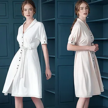 High Quality Dress For Women Runway Designer Elegant Casual Vacation Office Lady Work Formal Midi Vintage Dresses Female Robe
High Quality Dress For Women Runway Designer Elegant Casual Vacation Office Lady Work Formal Midi Vintage Dresses Female Robe