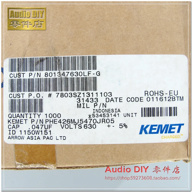 KEMET 100V 100pf Condensador Cerámica Multicapa axial Qty = 5