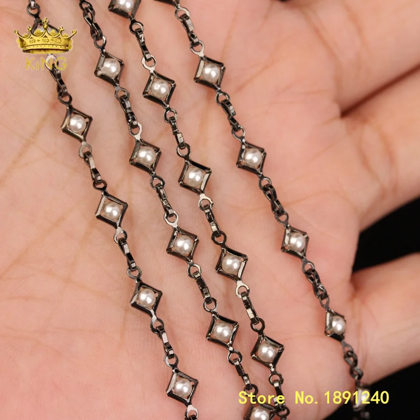 5Meter NEW Delicate Beaded Chain Pearl Jewelry,4mm Small Pearl Beads Connectors Diamond Shape Copper Charms Gunmetal Chain ZJ354
5Meter NEW Delicate Beaded Chain Pearl Jewelry,4mm Small Pearl Beads Connectors Diamond Shape Copper Charms Gunmetal Chain ZJ354