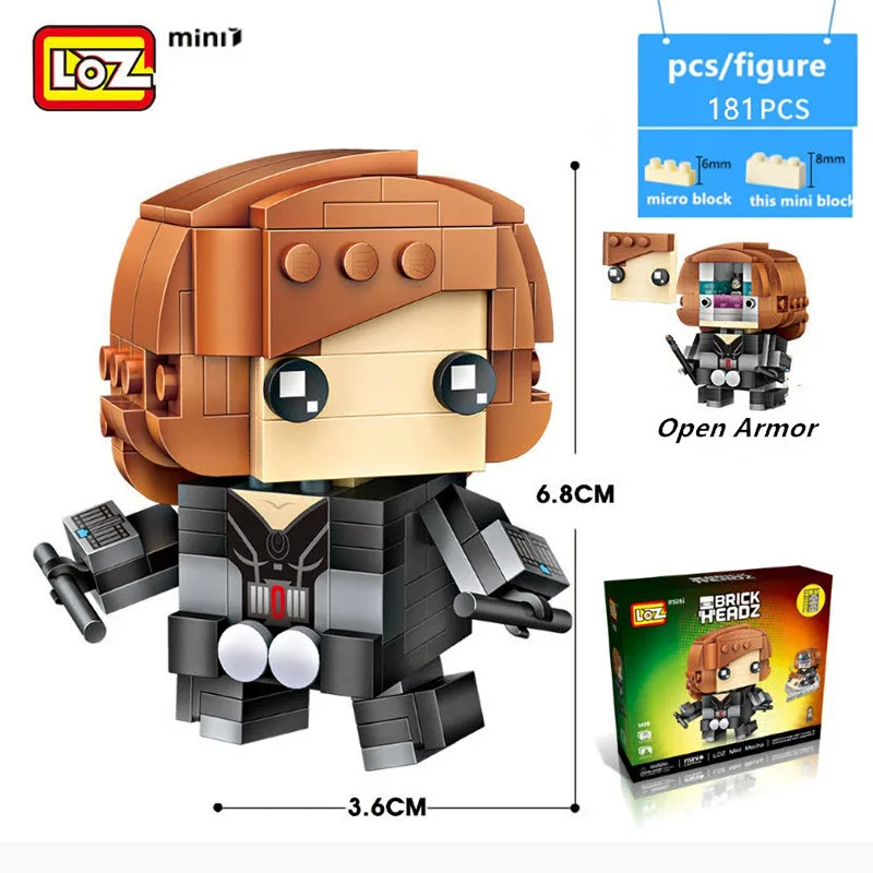 LOZ Single Sale 181PCS Bricks Heads Building Kits Assembly Model loz Mini Blocks Figure Black Widow For Children Educational Toy
LOZ Single Sale 181PCS Bricks Heads Building Kits Assembly Model loz Mini Blocks Figure Black Widow For Children Educational Toy