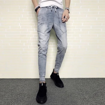 2019 men's new net red nine points jeans Korean version of the trend of social spirits guys Slim feet elastic beam pants
2019 men's new net red nine points jeans Korean version of the trend of social spirits guys Slim feet elastic beam pants