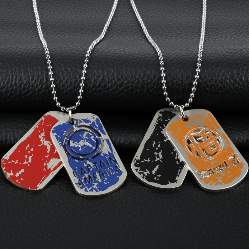 Military Army Style Jewelry Necklace Double Dog Tags Pendant Necklaces Captain America Dragon Ball Z Goku Mens Cosplay Gift
Military Army Style Jewelry Necklace Double Dog Tags Pendant Necklaces Captain America Dragon Ball Z Goku Mens Cosplay Gift