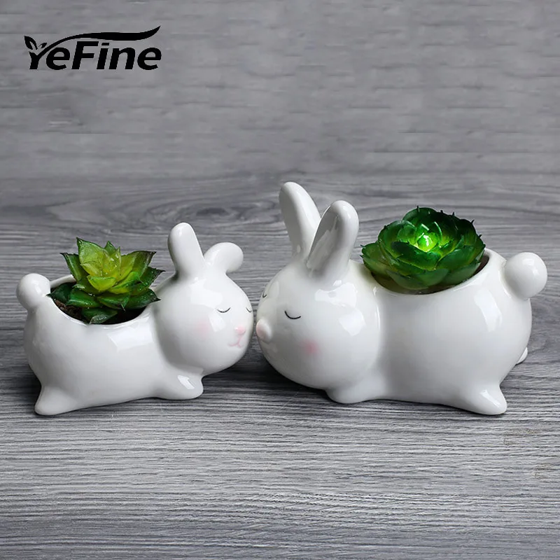 YeFine Ceramic Cute Pots Rabbit Flower Pot Planters Succulents Plants Crafts Flowerpot Tabletop Home Decor Green Flower Vases
YeFine Ceramic Cute Pots Rabbit Flower Pot Planters Succulents Plants Crafts Flowerpot Tabletop Home Decor Green Flower Vases