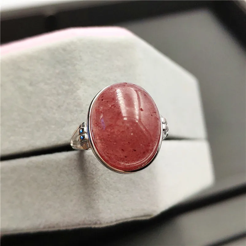 Genuine Natural Ice Red Strawberry Quartz Ring 925 Sterling Silver For Woman Trendy Party New AAAAA 16x13mm Luxury Crystal Ring
Genuine Natural Ice Red Strawberry Quartz Ring 925 Sterling Silver For Woman Trendy Party New AAAAA 16x13mm Luxury Crystal Ring
