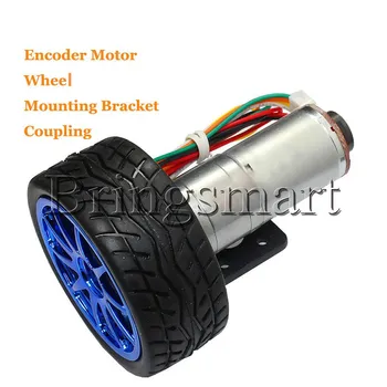 Bringsmart Micro DC Motors 12V Gear Motor Encoder 18-1930RPM Reversed With Mounting Bracket Coupling And Wheel For Toy Smart Car
Bringsmart Micro DC Motors 12V Gear Motor Encoder 18-1930RPM Reversed With Mounting Bracket Coupling And Wheel For Toy Smart Car