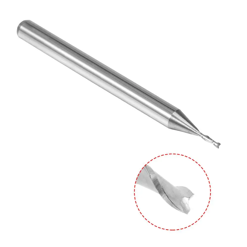 5PCS cut 22mm Ø 3.175mm 1//8 inch single 1 Flute CNC Carbide End Mill acrylic PVC