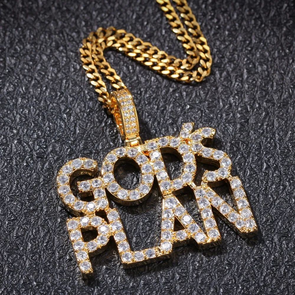 Men Hip hop Gods Plan Letter Pendant Necklaces High quality AAA Zircon Women Hiphop pendants Necklace Charm jewelry gifts
Men Hip hop Gods Plan Letter Pendant Necklaces High quality AAA Zircon Women Hiphop pendants Necklace Charm jewelry gifts