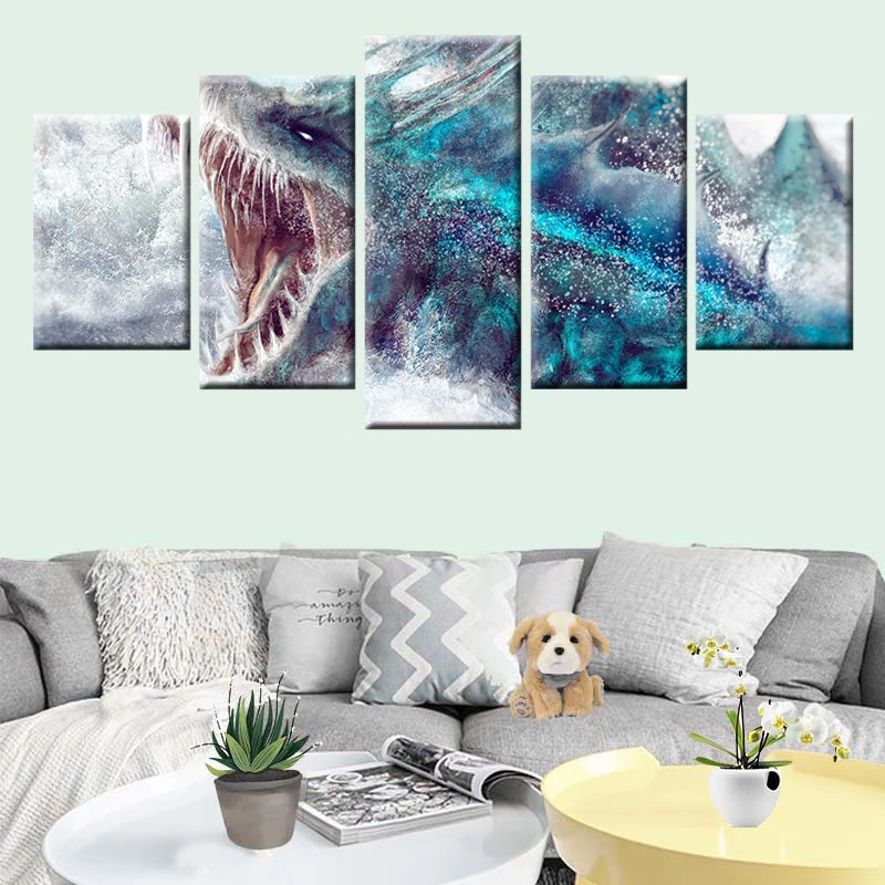 HD Print Sea Ferocious Dragon Picture Nordic Poster Canvas Painting Wall Art 5 Panel Modular Wall Decorative Art Picture
HD Print Sea Ferocious Dragon Picture Nordic Poster Canvas Painting Wall Art 5 Panel Modular Wall Decorative Art Picture