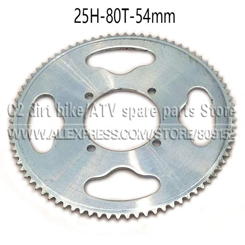 54mm 80 Tooth 25H Rear Chain Sprocket For 2 Stroke 47cc 49cc Engine Chinese Mini ATV Quad 4 Wheeler Pocket Bike Scooter Goped
54mm 80 Tooth 25H Rear Chain Sprocket For 2 Stroke 47cc 49cc Engine Chinese Mini ATV Quad 4 Wheeler Pocket Bike Scooter Goped