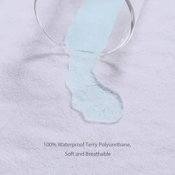 160x200cm 테리 코튼 방수 매트리스 프로텍터, 100% 방수 매트리스 커버 저자 극성 세탁기 세탁 가능 상품 이미지