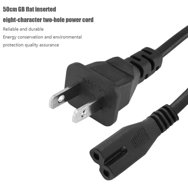 Youool 1pc 0.5M 2ft 2-Prong Pin AC EU Power Supply Cable Cord High Quality Lead Wire Power Cord For Desktop Laptop
Youool 1pc 0.5M 2ft 2-Prong Pin AC EU Power Supply Cable Cord High Quality Lead Wire Power Cord For Desktop Laptop
